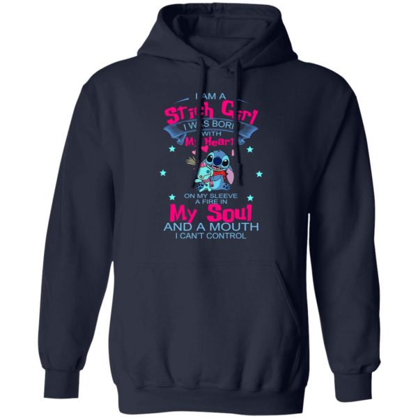 I Am A Stich Girl Was Born In With My Heart On My Sleeve T-Shirts, Hoodies, Sweater 8