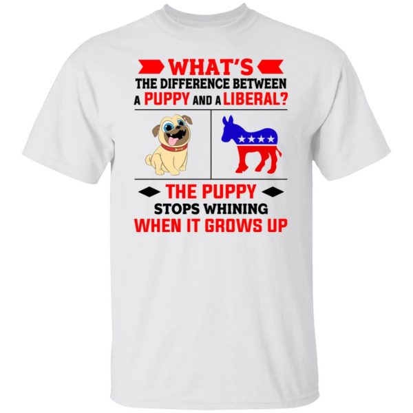What's The Difference Between A Puppy And A Liberal The Puppy Stops Whining When It Grows Up T-Shirts, Hoodies, Sweater 2