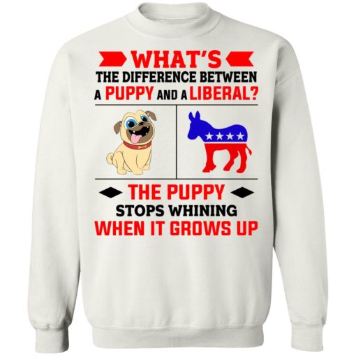 What's The Difference Between A Puppy And A Liberal The Puppy Stops Whining When It Grows Up T-Shirts, Hoodies, Sweater - Image 11