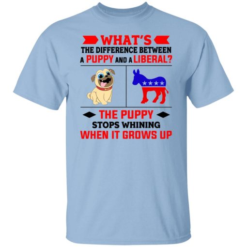 What's The Difference Between A Puppy And A Liberal The Puppy Stops Whining When It Grows Up T-Shirts, Hoodies, Sweater