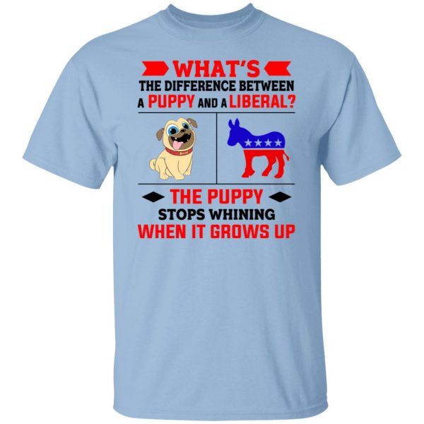 What's The Difference Between A Puppy And A Liberal The Puppy Stops Whining When It Grows Up T-Shirts, Hoodies, Sweater 1