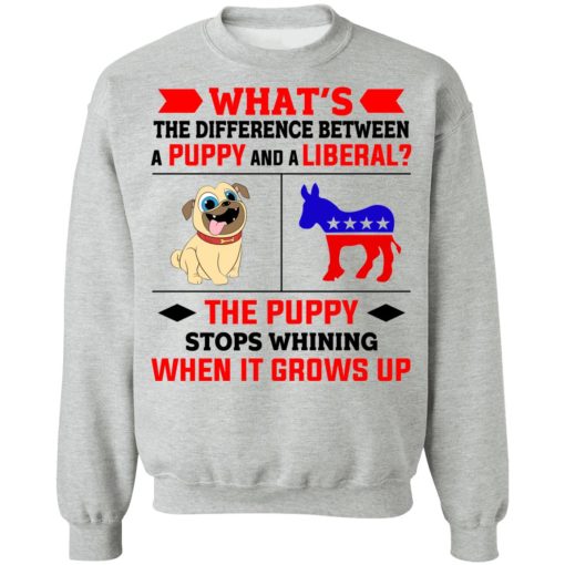 What's The Difference Between A Puppy And A Liberal The Puppy Stops Whining When It Grows Up T-Shirts, Hoodies, Sweater - Image 10