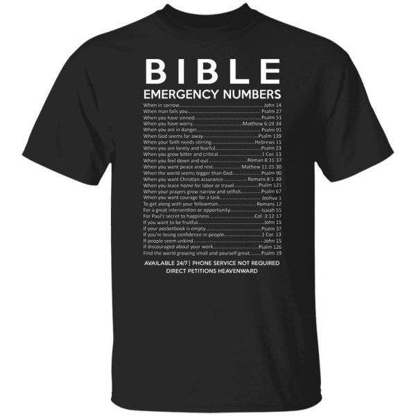 Bible Emergency Numbers T-Shirts, Hoodies, Sweater Apparel 9