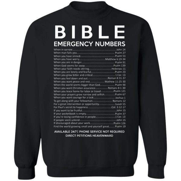 Bible Emergency Numbers T-Shirts, Hoodies, Sweater Apparel 7