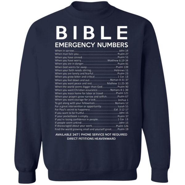 Bible Emergency Numbers T-Shirts, Hoodies, Sweater Apparel 8