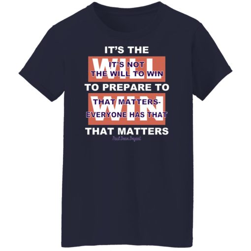 It's The Will To Prepare To Win That Matters T-Shirts, Hoodies, Sweater - Image 12