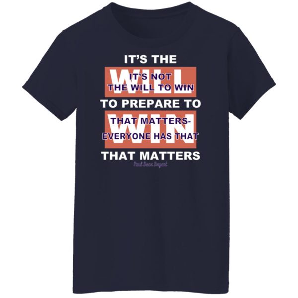 It's The Will To Prepare To Win That Matters T-Shirts, Hoodies, Sweater 12
