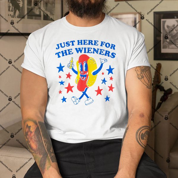 Hot-Dog-Im-Just-Here-For-The-Wieners-4Th-Of-July-Shirt