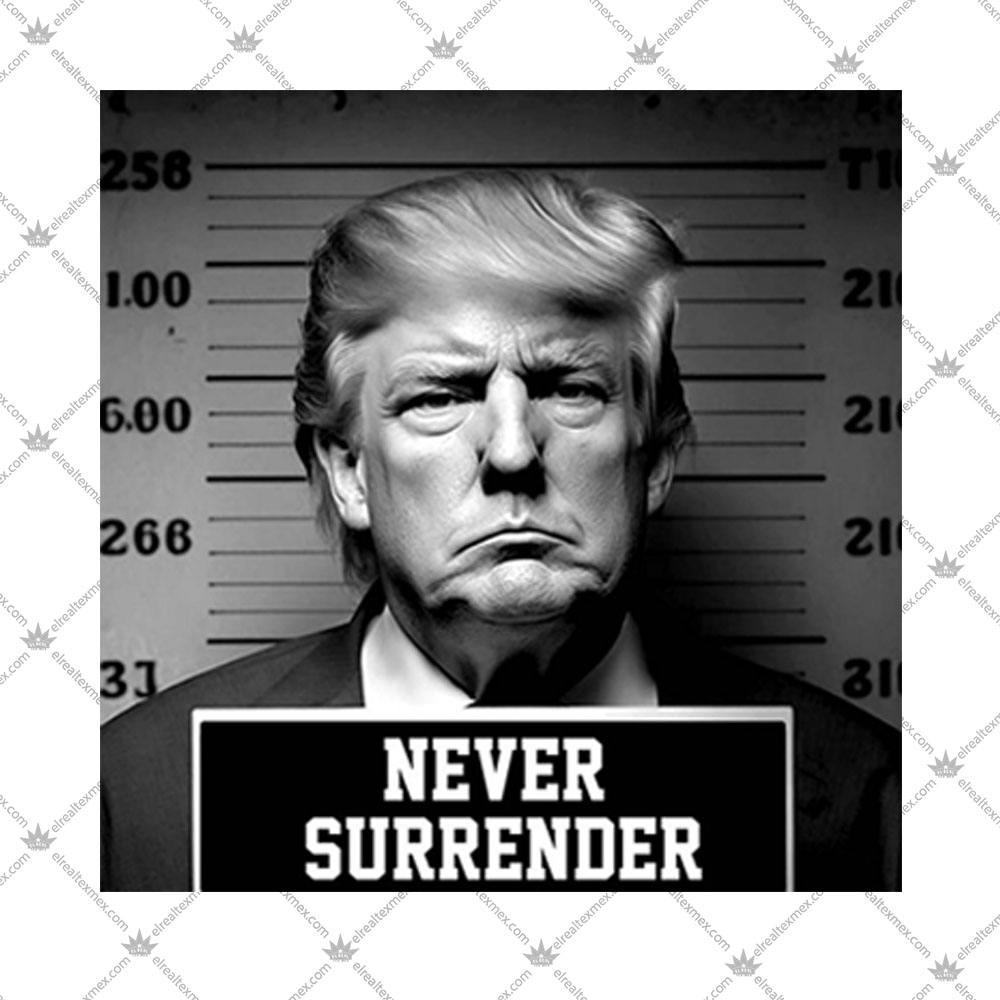 https://elrealtexmex.com/wp-content/uploads/2023/08/Donald-Trump-Never-Surrender-Mug-Shot-2.jpg