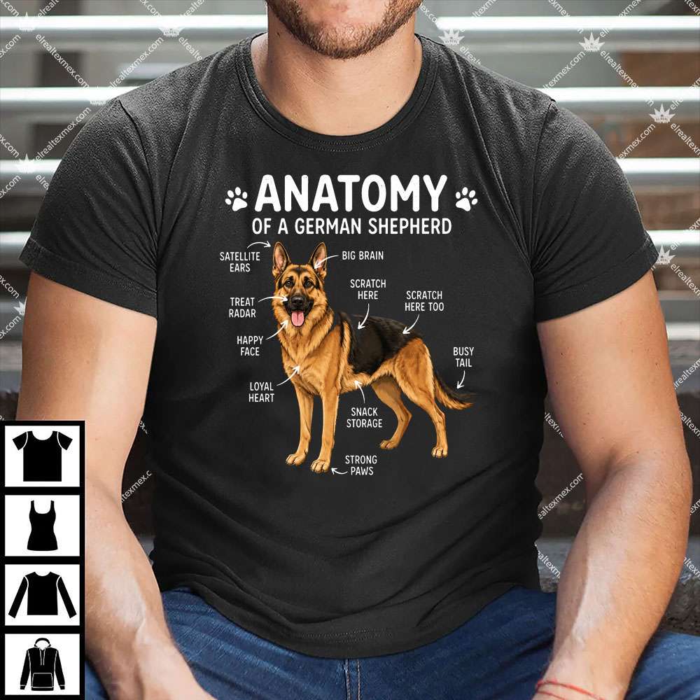 Anatomy Of A German Shepherd 1 Anatomy Of A German Shepherd T Shirt