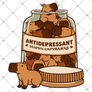 Antidepressant Happy Capybara T Shirts