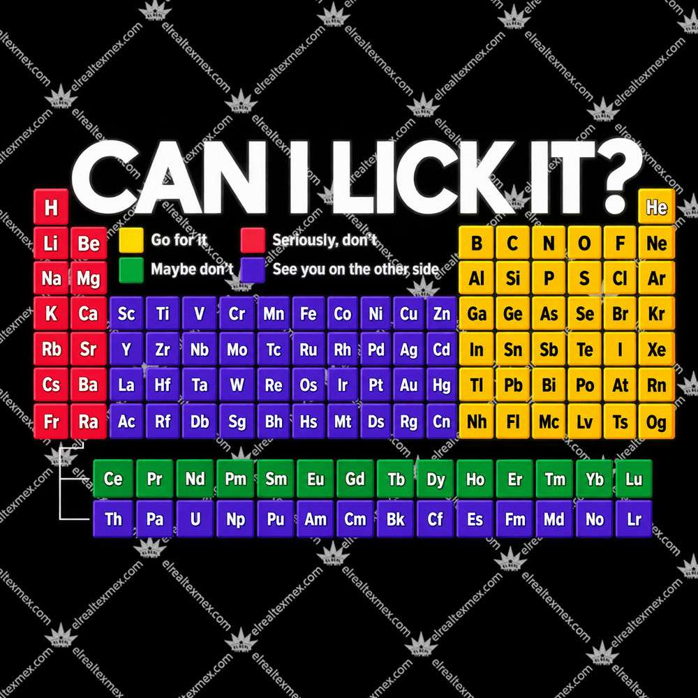 Can I Lick It? Periodic Table 2 Can I Lick It Periodic Table T Shirts