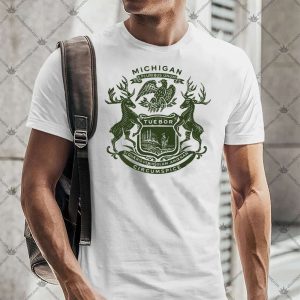 Michigan Woodcut Seal 4 Michigan Woodcut Seal Tshirt