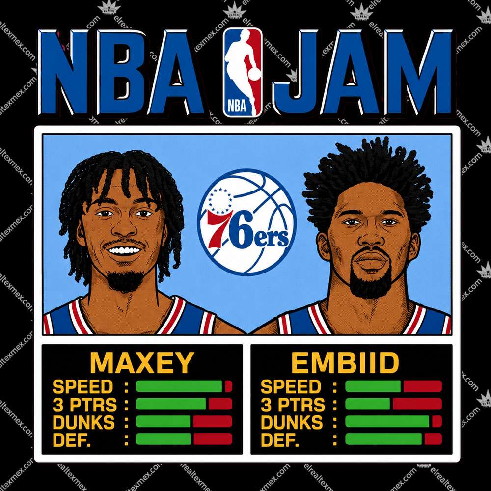 NBA Jam 76ers Maxey And Embiid 2 NBA Jam 76ers Maxey And Embiid T Shirts