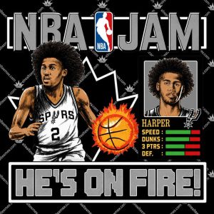 NBA Jam Spurs Dylan Harper 3 NBA Jam Spurs Dylan Harper T Shirts