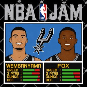 NBA Jam Spurs Wembanyama And Fox 3 NBA Jam Spurs Wembanyama And Fox T Shirts