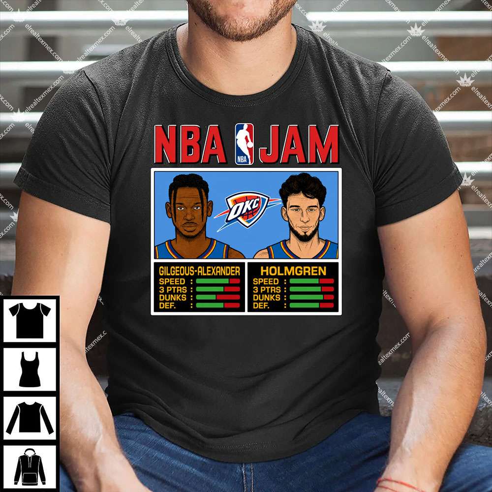 NBA Jam Thunder Gilgeous-Alexander And Holmgren 1 NBA Jam Thunder Gilgeous-Alexander And Holmgren T Shirt