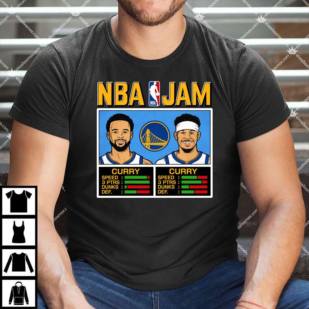 NBA Jam Warriors Curry And Curry 1 NBA Jam Warriors Curry And Curry T Shirt