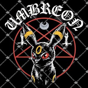 Pokemon Umbreon Heavy Metal Pentagram Shirts