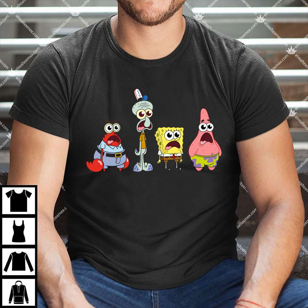 SpongeBob SquarePants Cast Group Stare 1 SpongeBob SquarePants Cast Group Stare T Shirt