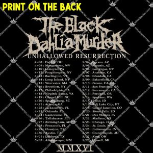 The Black Dahlia Murder Unhallowed Resurrection MMXVI Tour 4 The Black Dahlia Murder Unhallowed Resurrection MMXVI Tour TShirt
