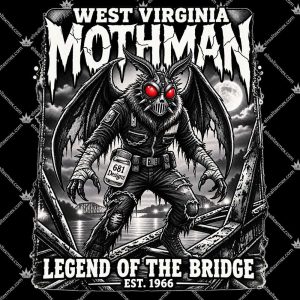 West Virginia Mothman Legend Of The Bridge 3 West Virginia Mothman Legend Of The Bridge T Shirts